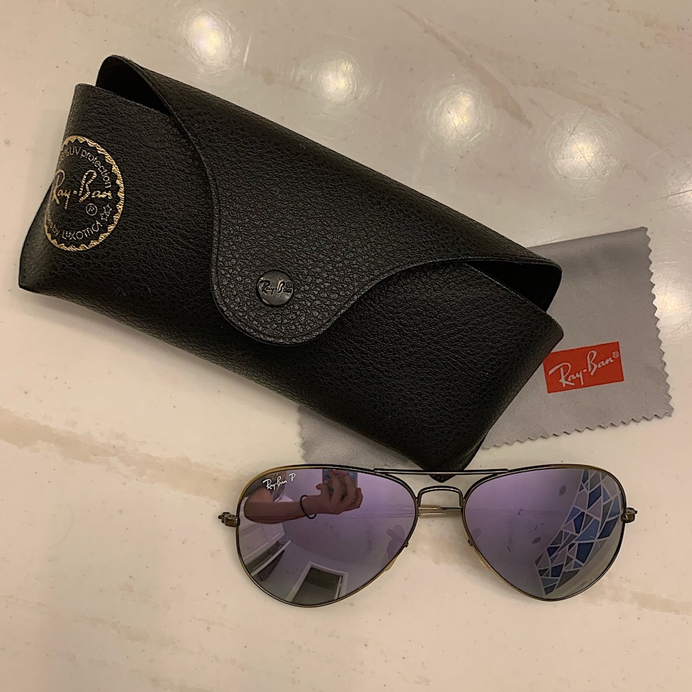 Rayban Purple Aviator Lense Sunglasses